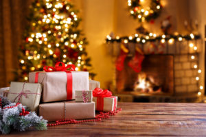 Christmas gifts and tree